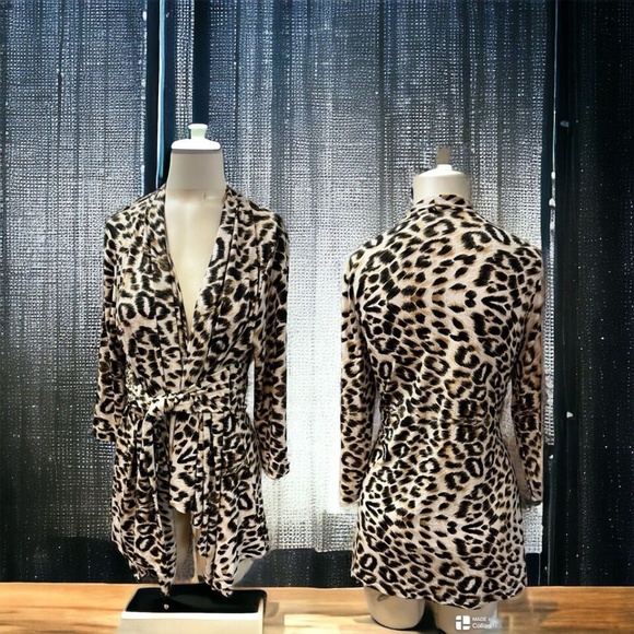 Attitudes,Woman,Spring Jacket Cover,Animal Print,Sz M,Midi,knotted,Made in USA.! - Picture 1 of 13